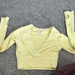 Yellow Wrap Crop Top